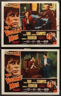 6w684 VIOLENT MEN 6 LCs 1954 Glenn Ford, Barbara Stanwyck, pretty Dianne Foster!