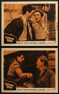 6w869 VIOLENT ROAD 3 LCs 1958 Brian Keith, Dick Foran, Merry Anders!!