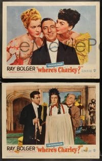 6w688 WHERE'S CHARLEY 6 LCs 1952 great images of wacky cross-dressing Ray Bolger!