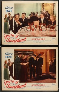 6w874 YOU'RE A SWEETHEART 3 LCs R1948 great images of pretty Alice Faye, George Murphy, Winninger!