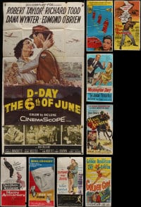 6x092 LOT OF 9 FOLDED THREE-SHEETS 1950s great images from a variety of different movies!