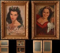 6x001 LOT OF 4 GONE WITH THE WIND R47 TRIMMED AND FRAMED STANDEES R1947 painted cast portraits!