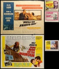 6x521 LOT OF 5 UNFOLDED AND FORMERLY FOLDED HALF-SHEETS 1950s-1970s a variety of cool movie images!