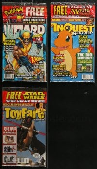 6x082 LOT OF 3 WIZARD MAGAZINES 1999 still sealed in their original plastic bags!