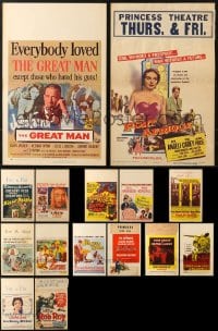 6x031 LOT OF 15 FORMERLY FOLDED WINDOW CARDS 1950s great images from a variety of movies!