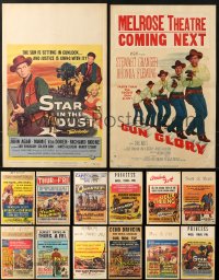 6x033 LOT OF 14 FORMERLY FOLDED WESTERN WINDOW CARDS 1950s great images from a variety of movies!
