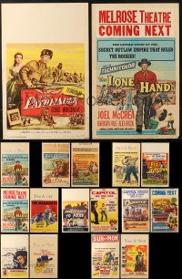 6x029 LOT OF 17 FORMERLY FOLDED WESTERN WINDOW CARDS 1950s great images from a variety of movies!