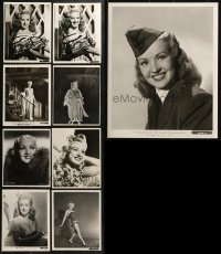 6x234 LOT OF 9 BETTY GRABLE RE-STRIKE 8X10 STILLS 1970s great portraits of the leading lady!