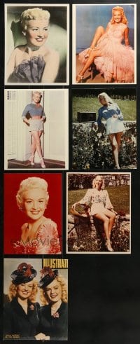 6x304 LOT OF 7 COLOR BETTY GRABLE 8X10 REPRO PHOTOS 1970s great portraits of the leading lady!