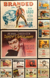 6x506 LOT OF 21 MOSTLY UNFOLDED HALF-SHEETS 1950s great images from a variety of different movies!