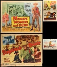 6x522 LOT OF 5 MOSTLY FORMERLY FOLDED WESTERN HALF-SHEETS 1950s great images from cowboy movies!