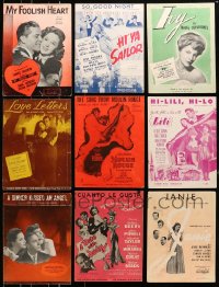 6x245 LOT OF 9 SHEET MUSIC 1940s-1950s great songs from a variety of different movies!