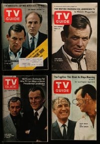 6x080 LOT OF 4 TV GUIDES WITH FUGITIVE COVERS 1960s-1970s David Janssen & Barry Morse!