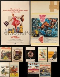 6x038 LOT OF 11 UNFOLDED AND FORMERLY FOLDED WINDOW CARDS 1950s-1970s from a variety of movies!