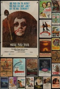 6x099 LOT OF 27 FOLDED ARGENTINEAN POSTERS 1960s-1980s great images from a variety of movies!