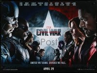6y437 CAPTAIN AMERICA: CIVIL WAR advance DS British quad 2016 Marvel, Evans, Robert Downey Jr.!