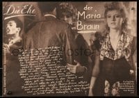 6y327 MARRIAGE OF MARIA BRAUN East German 11x16 1981 Rainer Werner Fassbinder, Hanna Schygulla!