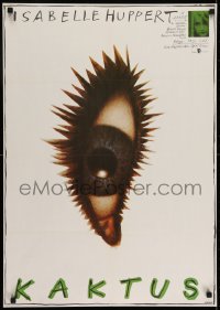 6y277 CACTUS East German 23x32 1989 Isabelle Huppert, artwork of cactus eye by Ernst!