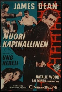 6y256 REBEL WITHOUT A CAUSE Finnish 1956 Nicholas Ray, art of smoking bad teen James Dean!