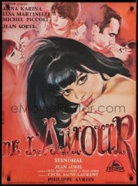 6y343 ALL ABOUT LOVE French 23x31 1964 Elsa Martinelli, Jean Sorel, Anna Karina, Georges Allard!