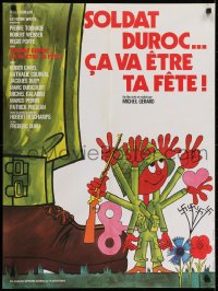 6y355 DANGEROUS MISSION French 23x31 1975 different Trambouze art of child with giant soldier!