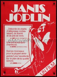 6y371 JANIS French 23x31 1975 different art of Joplin singing into microphone, rock & roll!