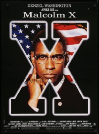 6y380 MALCOLM X French 23x31 1992 directed by Spike Lee, different c/u of Denzel Washington!