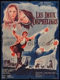 6y401 TWO ORPHANS French 23x31 1965 Les Deux Orphelines, Sophie Dares, Xarrie swashbuckling art!