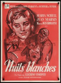 6y404 WHITE NIGHTS French 23x32 R1960s Luchino Visconti's Le Notti bianche, Schell, Mastroianni!