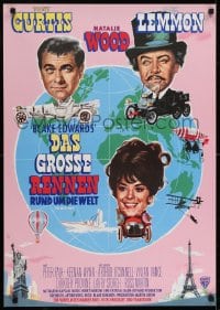 6y104 GREAT RACE German 1965 Blake Edwards, completely different art of Wood, top cast by Rehak!