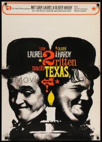 6y125 WAY OUT WEST German R1967 great artwork of wacky Laurel & Hardy by Michel & Kieser!