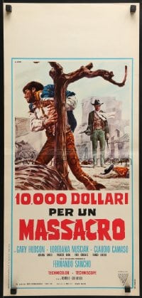 6y829 10,000 FOR A MASSACRE Italian locandina 1967 cool Renato Casaro spaghetti western artwork!