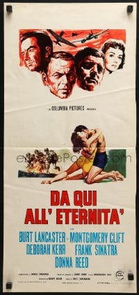 6y890 FROM HERE TO ETERNITY Italian locandina R1960s Lancaster, Sinatra & Clift, different artwork!