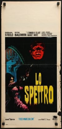 6y893 GHOST Italian locandina R1970 art of scared Barbara Steele firing gun by Enrico De Seta!