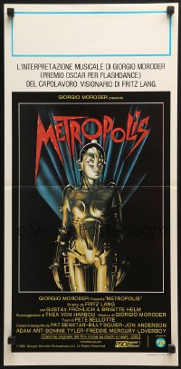 6y928 METROPOLIS Italian locandina R1984 Brigitte Helm as the gynoid Maria, The Machine Man!