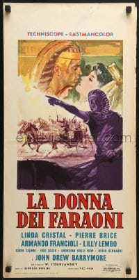 6y942 PHARAOHS' WOMAN Italian locandina 1961 La donna dei faraoni, art of sexy Linda Cristal in the title role!