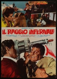 6y823 DANGER DEATH RAY Italian 27x37 pbusta 1967 Il raggio infernale, sexy woman & Gordon Scott!