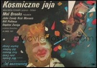 6y749 SPACEBALLS Polish 27x38 1988 Maciej Buszewicz art of John Candy & Mel Brooks!