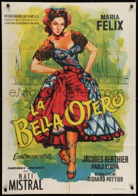 6y081 LA BELLA OTERO Spanish 1954 great full-length artwork of sexy dancer Maria Felix!
