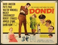 6z612 DONDI style A 1/2sh 1961 David Janssen, Walter Winchell, tale of the kid who captured the army