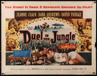 6z615 DUEL IN THE JUNGLE 1/2sh 1954 Dana Andrews, sexy Jeanne Crain, African adventure artwork!
