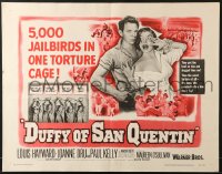 6z616 DUFFY OF SAN QUENTIN 1/2sh 1954 Louis Hayward holds sexy nurse hostage, prison escape artwork!