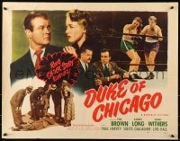 6z617 DUKE OF CHICAGO style A 1/2sh 1949 boxer Tom Brown fighting in the ring, gorgeous Audrey Long!