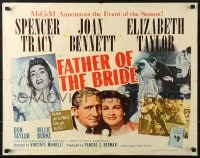 6z629 FATHER OF THE BRIDE 1/2sh R1962 images of Liz Taylor in wedding gown & broke Spencer Tracy!