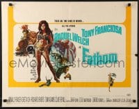 6z630 FATHOM 1/2sh 1967 art of sexy nearly-naked Raquel Welch in skydiving harness & action scenes!