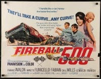 6z634 FIREBALL 500 1/2sh 1966 Frankie Avalon & sexy Annette Funicello, cool stock car racing art!