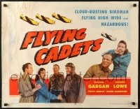 6z638 FLYING CADETS 1/2sh R1954 William Gargan, Edmund Lowe, cool artwork of airplanes!