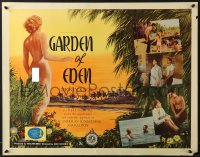 6z647 GARDEN OF EDEN 1/2sh 1954 Florida nudist camp on the beach, wonderful sexy artwork!