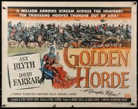 6z658 GOLDEN HORDE style A 1/2sh 1951 Marvin Miller as Genghis Khan & sexy full-length Ann Blyth!