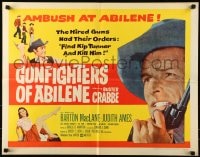 6z669 GUNFIGHTERS OF ABILENE 1/2sh 1959 super close up of cowboy Buster Crabbe with gun!
